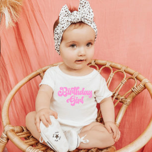 Roze meisje van 1 eerste verjaardag