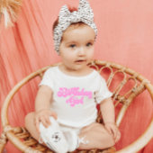 Roze meisje van 1 eerste verjaardag