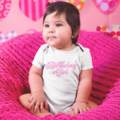 Roze meisje van 1 eerste verjaardag romper