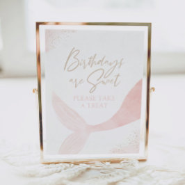 Roze meisje van de geboorte poster