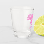Roze meisje van de geboorte shot glas (Links)