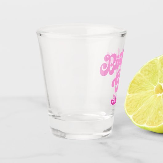 Roze meisje van de geboorte shot glas (Links)