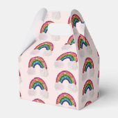 Roze Meisje Verjaardag Rainbow Bedankdoosjes (Achterkant)