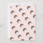Roze Meisje Verjaardag Rainbow Kaart (Achterkant)