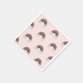 Roze Meisje Verjaardag Rainbow Servet (Hoek)