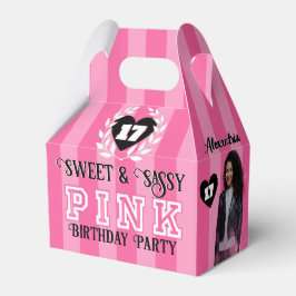 ROZE Meisje Verjaardagsfeestje Aangepaste foto elk Bedankdoosjes