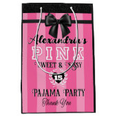 ROZE Meisje Verjaardagsfeestje Aangepaste foto elk Medium Cadeauzakje (Voorkant)