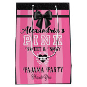 ROZE Meisje Verjaardagsfeestje Aangepaste foto elk Medium Cadeauzakje (Achterkant)