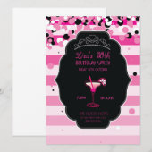 Roze - meisje - Volwassenpartij - Birthday Party - Kaart (Voorkant / Achterkant)