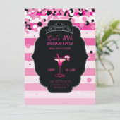 Roze - meisje - Volwassenpartij - Birthday Party - Kaart (Staand voorkant)