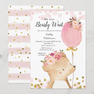 Roze meisje We kunnen snel wachten op baby shower Kaart