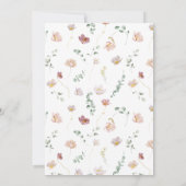 Roze Meisje Wildflower Draaien Een 1e Verjaardag Kaart (Achterkant)