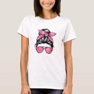 Roze meisje Zonnebrillen Valentijnsdag Love T-shirt