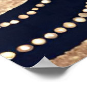 Roze Meisje Zwart Goud Glitter Modern Art Poster (Hoek)