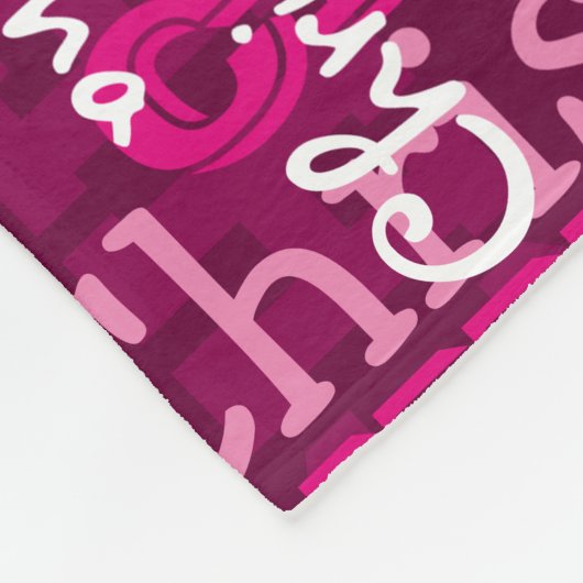 Roze Meisje's Allover Naam Collage Gepersonaliseer Fleece Deken (Hoek)