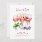 Roze Meisjes Avond Wijn  Kaart (Voorkant)