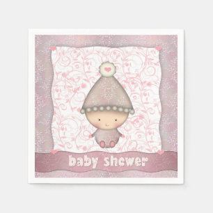 Roze meisjes Baby shower servetten