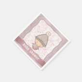Roze meisjes Baby shower servetten (Hoek)