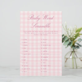 Roze Meisjes Baby Shower Woord Door Elkaar