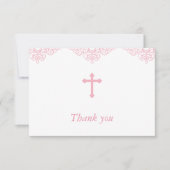 Roze meisjes Baptism/Christening Bedankt (Voorkant)