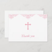 Roze meisjes Baptism/Christening Bedankt (Voorkant / Achterkant)