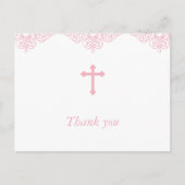 Roze meisjes Baptism/Christening Bedankt Briefkaart (Voorkant)