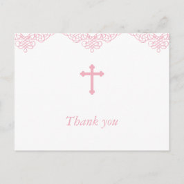 Roze meisjes Baptism/Christening Bedankt Briefkaart