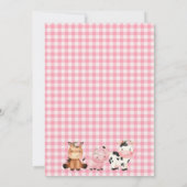 Roze Meisjes Bloemen Boerderij Verjaardag Dank u k Kaart (Achterkant)