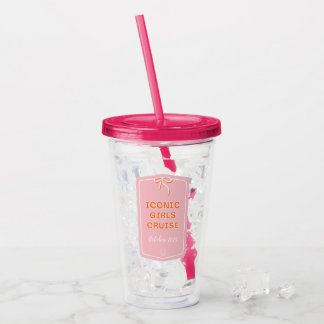 Roze Meisjes Cruise Cup Acryl Drinkbeker