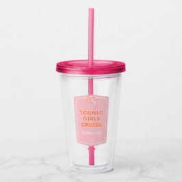 Roze Meisjes Cruise Cup Acryl Drinkbeker