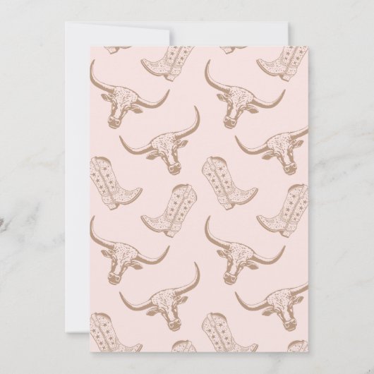  Roze Meisjes Eerste Rodeo 1e Verjaardag Kaart (Achterkant)