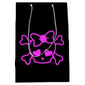 Roze meisjes emo schedel met boegtienermeisje zwar medium cadeauzakje (Voorkant)