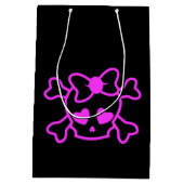 Roze meisjes emo schedel met boegtienermeisje zwar medium cadeauzakje (Achterkant)