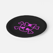 Roze meisjes emo schedel met boegtienermeisje zwar papieren bordje (Gekanteld)