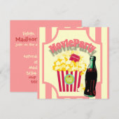 Roze Meisjes Film Verjaardagsfeestje Uitnodiging (Voorkant / Achterkant)