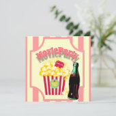 Roze Meisjes Film Verjaardagsfeestje Uitnodiging (Staand voorkant)