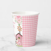 Roze meisjes Floral Barn Farm Animals Papieren Bekers (Links)