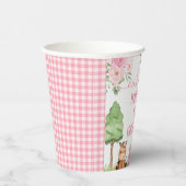 Roze meisjes Floral Barn Farm Animals Papieren Bekers (Rechts)