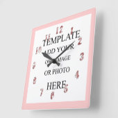 Roze meisjes Fotodecor wandklok op maat (Hoek)