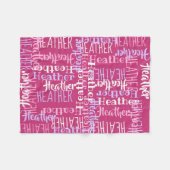 Roze Meisjes Gepersonaliseerde Aangepaste Naam Fleece Deken (Voorkant (Horizontaal))