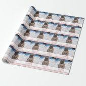 Roze Meisjes Gepersonaliseerde Quokka op het stran Cadeaupapier (Uitgerold)