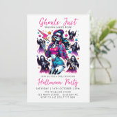Roze Meisjes Ghouls Night Out Volwassen Halloween  Kaart (Staand voorkant)