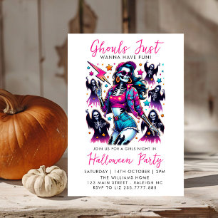 Roze Meisjes Ghouls Night Out Volwassen Halloween Kaart