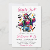 Roze Meisjes Ghouls Night Out Volwassen Halloween  Kaart (Voorkant)