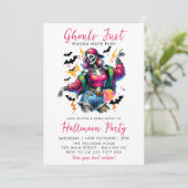 Roze Meisjes Ghouls Night Out Volwassen Halloween  Kaart (Staand voorkant)