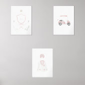Roze meisjes golf aangepaste naam set van 3 poster (Voorkant)