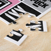 Roze meisjes Hockey Elements Stick Puck Player Legpuzzel (Zijkant)