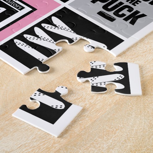 Roze meisjes Hockey Elements Stick Puck Player Legpuzzel (Zijkant)