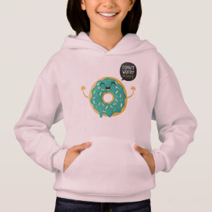 Roze meisjes hoodie Food Donut Worry Quote