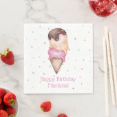 Roze Meisjes Ijs Taart Feest Servetten (Insitu)